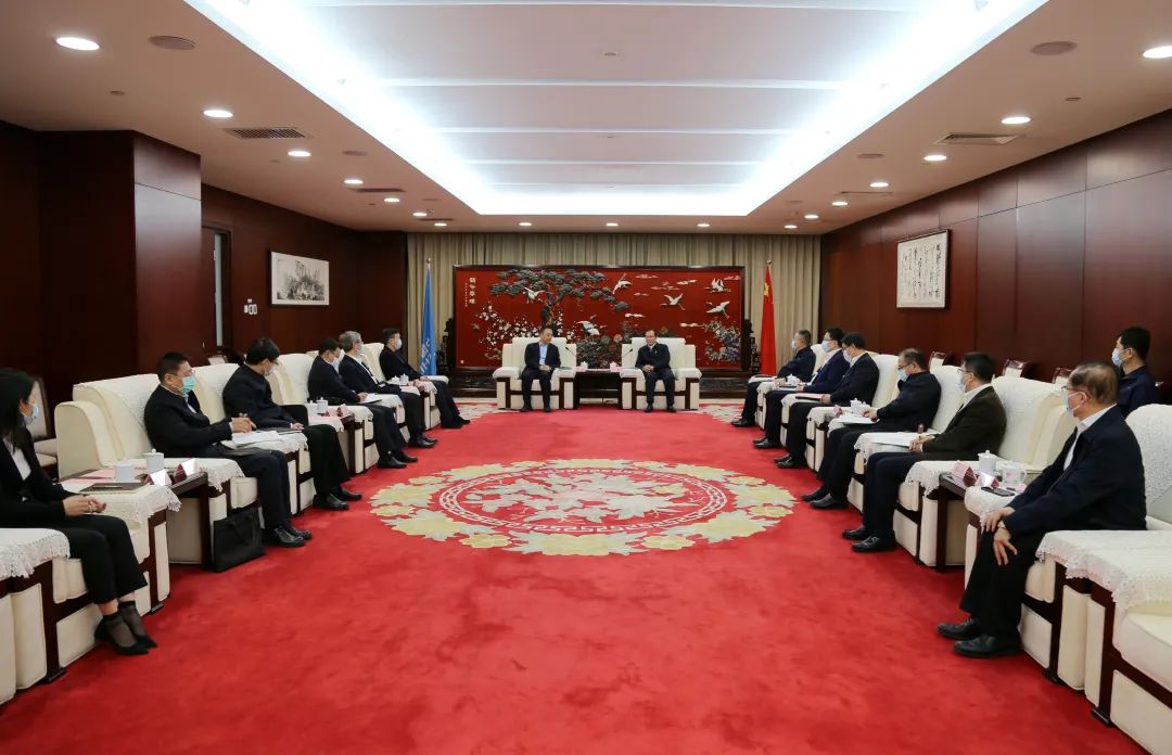 中國(guó)華電董事長(zhǎng)江毅、總經(jīng)理葉向東會(huì)見中國(guó)大唐董事長(zhǎng)鄒磊、總經(jīng)理劉明勝