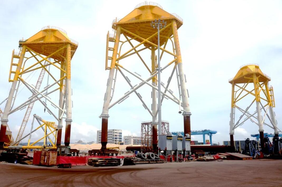 廣西防城港海上風電示范項目A場址導(dǎo)管架交付